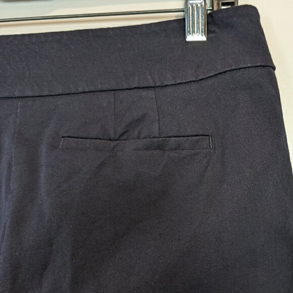 Talbots Chatham Cropped Pants Size 8 Navy Blue Side-Zip Ankle Vents Faux-Pockets - Picture 10 of 15